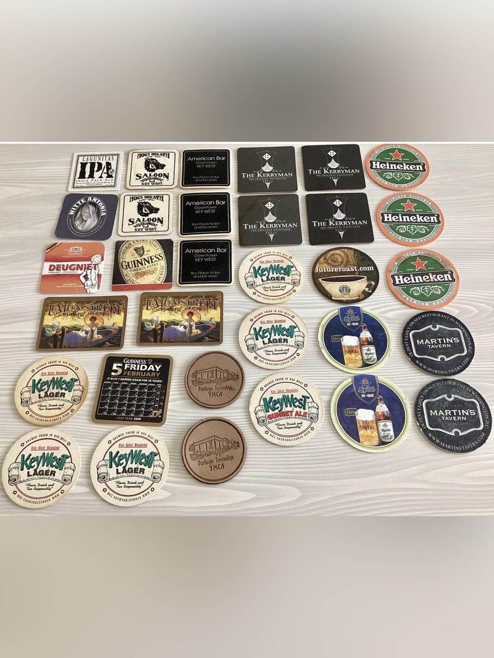 Lot of 32 Vintage Beer Coasters Mats Bar Decor Man Cave